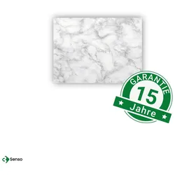 3Senso Infrarotheizung ST250 Motivdruck "Marmor weiß-grau" -  250 Watt - 15 Jahre Garantie; Querformat Wohnraum
