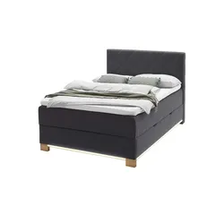 Boxspringbett USB-Anschluss & LED-Beleuchtung  Messina , grau , Maße (cm): B: 141 H: 119