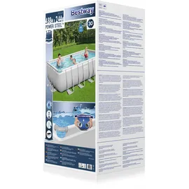 BESTWAY Power Steel Frame Pool Set 488 x 244 x 122 cm inkl. Sandfilteranlage
