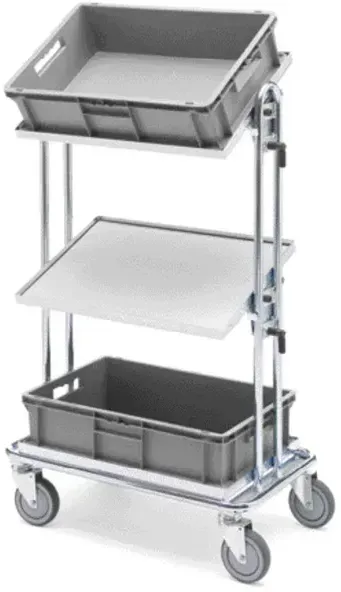 Transportwagen Montierwagen, max. 100 kg Transportwagen, die beiden oberen Ebenen sind neigbar