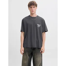JACK & JONES Rundhalsshirt JORNORREBRO TYPO TEE SS CREW NECK NOOS Baumwolle, relaxed fit grau S (48)
