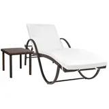 furnicato Sonnenliege 193 x 65 x 56 cm Braun