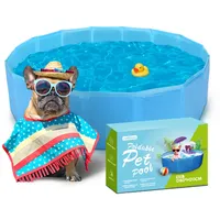 Hundepool Schwimmbecken Faltbarer Kleine Hund Swimmingpool Hundebadewanne für Großes Haustier Welpe Katze PVC rutschfest Doggy Pool 80x20 cm