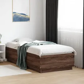 vidaXL Bettgestell mit LED Braun Eichen-Optik 90x190 cm Holzwerkstoff