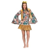 Das Kostümland Hippie-Kostüm »Retro Hippie Kostüm Breanna mit Fransen für Damen - 70er 80er Jahre Kleid Karneval Mottoparty« 32/34