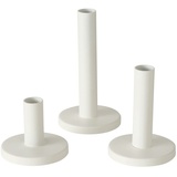 Boltze Kerzenleuchter Malko 3-teilig (Kerzenständer aus Metall, Farbe weiß, Dekoration für Tisch / Kommode, Kerzenleuchter) 2026192