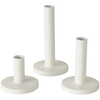 Boltze Kerzenleuchter Malko 3-teilig (Kerzenständer aus Metall, Farbe weiß, Dekoration für Tisch / Kommode, Kerzenleuchter) 2026192