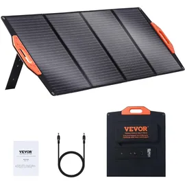 Vevor 120W Solarpanel faltbar 12V monokristallinen Solarmodul 6,66A Solaranlage Umwandlungsrate von 23% Inkl. 2x USB-Schnellladeanschlüsse (QC3.0), Typ-C-Anschluss, 18-V-Gleichstromausgang