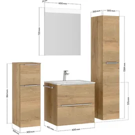 Nobilia Badezimmerspiegel, Metall, rechteckig, F, 60x72x2.5 cm, Badezimmer, Badezimmerspiegel, Beleuchtete Spiegel