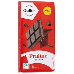 Dunkle Schokoladentafel mit Pralinéfüllung Galler Noir Praline, 180 g
