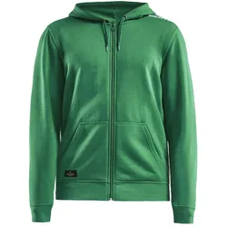 Craft Kapuzenpullover Hoodie Community FZ (Front-Reißverschluss, sportliche Passform) grün Herren