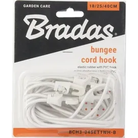 Bradas Set Spanngummi mit PVC Haken 2x18/25/40 cm Weiss