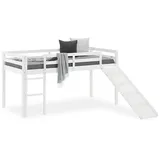Homestyle4u Hochbett mit Rutsche weiß