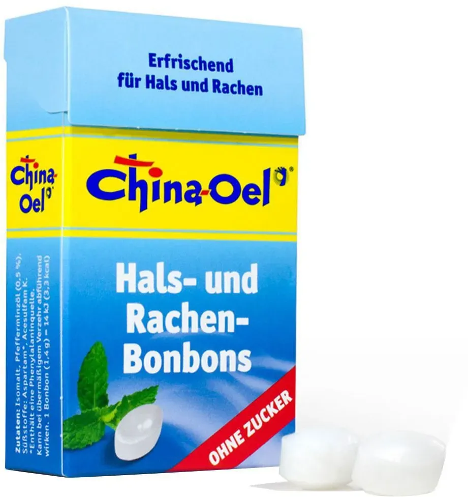 China-Oel® Hals- und Rachenbonbons - ohne Zucker Fünferpack