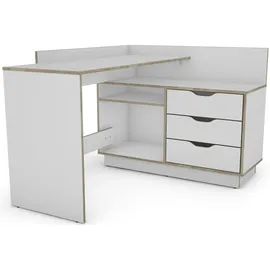 byLIVING Eckschreibtisch Bern Weiß