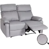 Mendler 2er Kinosessel HWC-L93, Relaxsessel Fernsehsessel Sofa, Armlehne Liegefunktion Nosagfederung Stoff/Textil hellgrau - Grau
