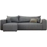 idohome Ecksofa Webstoff 3-Sitzer Grau