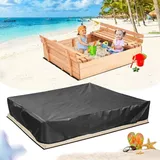 Wasserdichte Sandkastenabdeckung Mit Kordelzug, Oxford-gewebe, Schwarz, 120 × 120 × 20 Cm