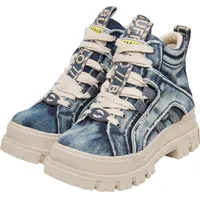 Buffalo "Buffalo ASPHA NC MID - VEGAN denim) Damen, Gr. 40 blau, Kunstfaser, Schuhe Stiefel