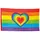 Boland 44721 - Polyester Fahne Regenbogen, Flagge mit Herz, Party-Deko bunt,