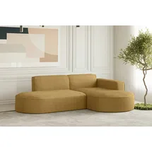 Fun Möbel Ecksofa Designersofa PALMA XS in Stoff Scala Senfgelb Ottomane Rechts - Gelb