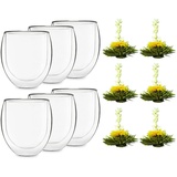 Feelino Teeglas Ice 6-er-Set 320 ml spülmaschinenfest hochwertiges Borosilikatglas