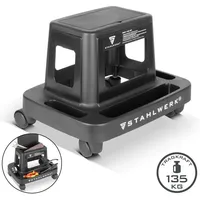 STAHLWERK Rollhocker Kunststoff/Leder schwarz 135 kg