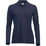 Clique Classic Marion langarm Poloshirt Damen 580 dunkelblau L