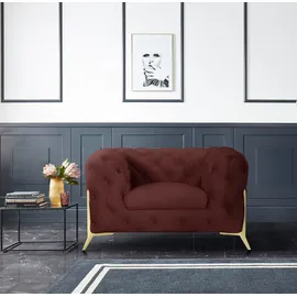 Home Affaire Chesterfield-Sessel HOME AFFAIRE "Amaury Sessel", rosa (rose), B:125cm H:75cm T:97cm, Struktur (100% Polyester9;Samtoptik (100% Polyester), Sessel, aufwändige Knopfheftung, moderne Chesterfield Optik, Fußfarbe wählbar