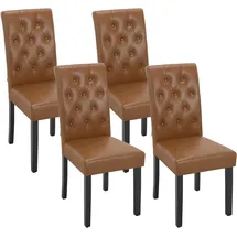 Woltu Esszimmerstuhl Kunstleder braun 4er Set