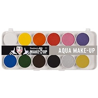 NEU Kinderschminke Karnevals-Make-Up Aqua-Make-Up Schminke auf Wasserbasis, Malkasten mit Pinsel, 12 Farben