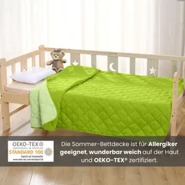 Wometo Sommer grün Textil, 155x220 cm, OEKO-TEX Schlaftextilien, Bettdecken