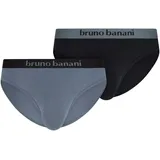 Bruno Banani Slip Flowing (2er Pack) mit Logobund schwarz|grau M