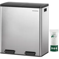 Songmics Mülleimer Mülltrennsystem, mit 2 Fächern, 2 x 30