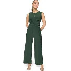 Zero Overall "Damen mit Wickeloptik", Damen, Gr. 40, Normalgrößen, grün (spruce forest), Feinstrick, Obermaterial: 5% Elasthan, 95% Polyester, unifarben, figurumspielend, Rundhals, Overalls Overall, Rüschen