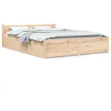 vidaXL Bett mit Schubladen 120 x 200 cm Braun