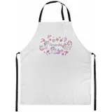 Ferocity Personalisierter Kinderschürze Kind Malschürze Kunstkittel Kochschürze Apron Werkschürze mit einem Motiv Weiß mit Namen Motiv Süßigkeiten Einhörner [074]