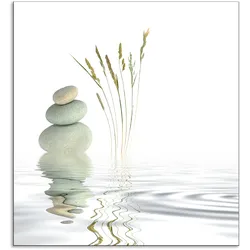 Küchenrückwand ARTLAND "Zen Friede", weiß, B:60cm H:65cm, Aluminium, Spritzschutzwände, Alu Spritzschutz mit Klebeband, einfache Montage