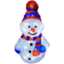 Mojawo Acryl Schneemann 40 LEDs kaltweiß-MLK040S-Blau