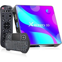 Android TV Box 11.0, X88 Pro 10 Android TV Box, RK3318 Quad-Core Unterstützung, 2 GB RAM 16 GB ROM 2.4 G / 5G Dual WiFi BT 4.0, 4K USB 3.0 Smart TV Box mit Mini Wireless Keyboard Backlit