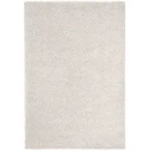 Vimoda Hochflor-Läufer Teppich Shaggy Creme Weiss, Rund, Höhe: 30 mm, Läufer hochflor Einfarbig Weich, Wohnzimmer weiß Rund | 80 cm x 80 cm x 30 mm