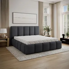 petits-meubles Bett mit Bettkasten 180 x 200 cm Grau