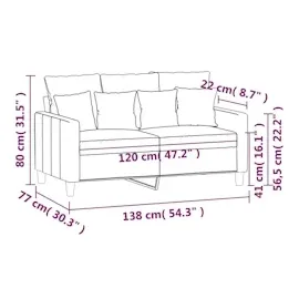 vidaXL 2-Sitzer-Sofa Gelb 120 cm Samt