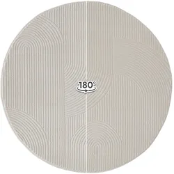 Teppich SEHRAZAT "Moda 1100", beige (creme), H:10mm Ø:200cm, Obermaterial: 100% Polyester, Teppiche, Kurzflorteppich mit dezentem Glanz, hochwertige Verarbeitung