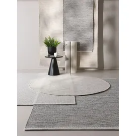 benuta Teppich Wohnzimmer Baumwollteppich Ron Beige/Schwarz ø 240 cm rund Wohnzimmerteppich Baumwolle - Beige/Schwarz