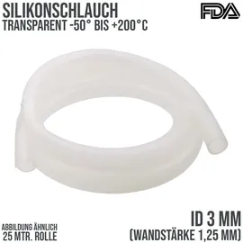 FP Silikonschlauch FDA 3 x 5,5 mm 25 m transparent