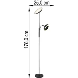 GLOBO LED Stehleuchte 20w H 178 cm Schwarz