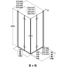 Dansani Match rechts 87 x 200 cm Klarglas
