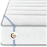 Taschenfederkernmatratze MEDIC SILVER PLUS, MSS e.K., 24 cm hoch, Tonnentaschenfederkernmatratze, abnehmbarer Bezug grau|weiß 180 cm x 200 cm x 24 cm