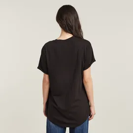G-Star Lash Fem Loose Rib Kurzarm-T-Shirt Dark Black XL